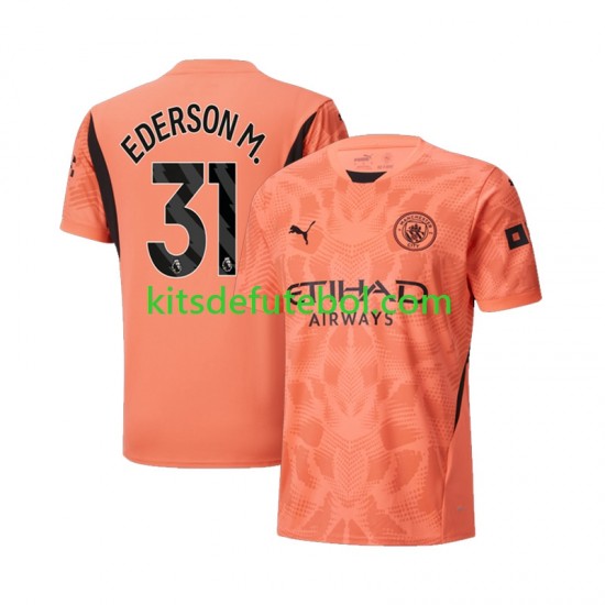 Camisola de Guarda-redes Manchester City Ederson Moraes 31 Homem Equipamento alternativo 2024-2025 Mangas Curtas