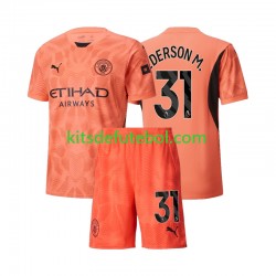 Camisola de Guarda-redes Manchester City Ederson Moraes 31 Criança Equipamento alternativo 2024-2025 Mangas Curtas
