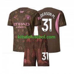Camisola de Guarda-redes Manchester City Ederson Moraes 31 Criança Equipamento principal 2024-2025 Mangas Curtas