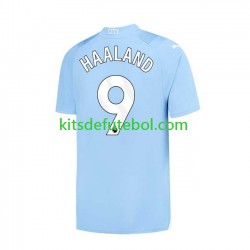 Camisola Manchester City Haaland 9 Homem Equipamento principal 2023-2024 Mangas Curtas