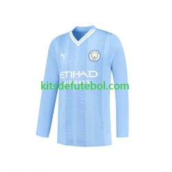Camisola Manchester City Homem Equipamento principal 2023-2024 Mangas Compridas
