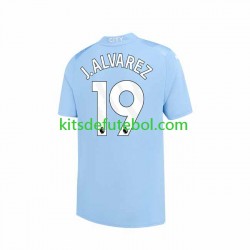Camisola Manchester City J. ALVAREZ 19 Homem Equipamento principal 2023-2024 Mangas Curtas