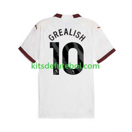 Camisola Manchester City Jack Grealish 10 Homem Equipamento alternativo 2023-2024 Mangas Curtas