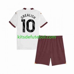 Camisola Manchester City Jack Grealish 10 Criança Equipamento alternativo 2023-2024 Mangas Curtas