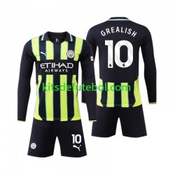 Camisola Manchester City Jack Grealish 10 Criança Equipamento alternativo 2024-2025 Mangas Compridas