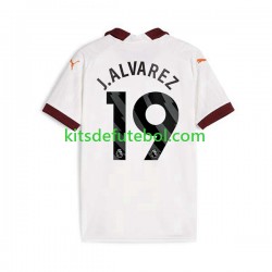 Camisola Manchester City Julian Alvarez 19 Homem Equipamento alternativo 2023-2024 Mangas Curtas