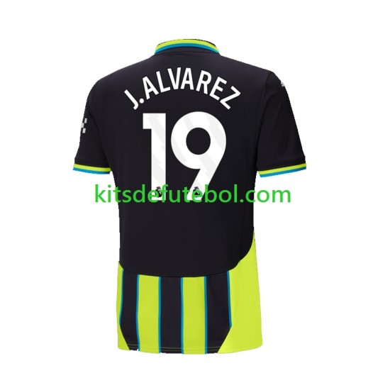 Camisola Manchester City Julian Alvarez 19 Homem Equipamento alternativo 2024-2025 Mangas Curtas
