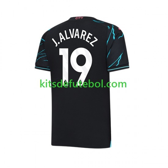 Camisola Manchester City Julian Alvarez 19 Homem Terceiro equipamento 2023-2024 Mangas Curtas