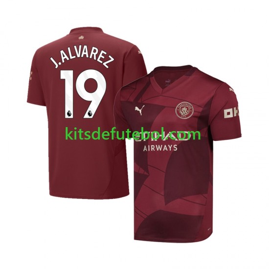 Camisola Manchester City Julian Alvarez 19 Homem Terceiro equipamento 2024-2025 Mangas Curtas