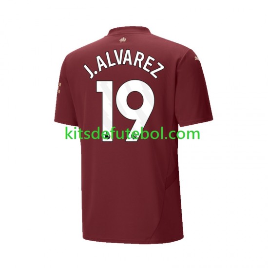 Camisola Manchester City Julian Alvarez 19 Homem Terceiro equipamento 2024-2025 Mangas Curtas