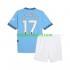 Camisola Manchester City Azul Kevin De Bruyne 17 Criança Equipamento principal 2024-2025 Mangas Curtas