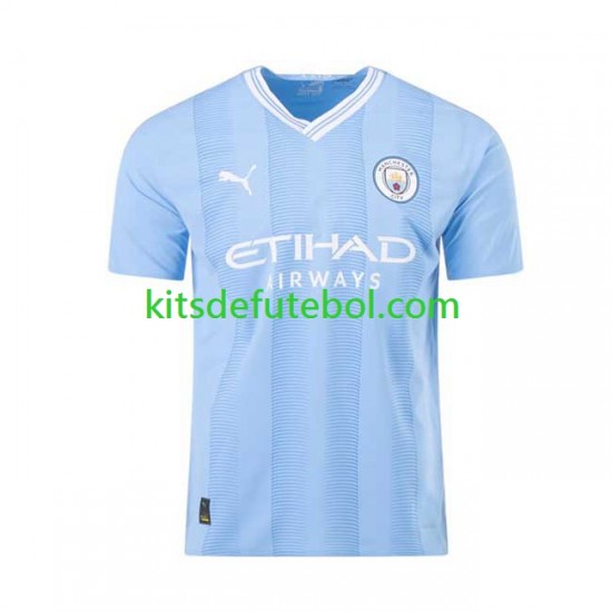 Camisola Manchester City Kevin De Bruyne 17 Homem Equipamento principal 2023-2024 Mangas Curtas