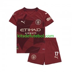 Camisola Manchester City Kevin De Bruyne Criança Terceiro equipamento 2024-2025 Mangas Curtas