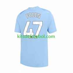 Camisola Manchester City Phil Foden 47 Homem Equipamento principal 2023-2024 Mangas Curtas
