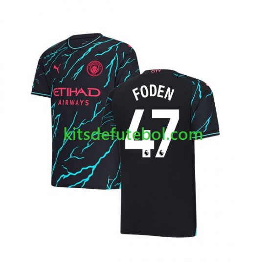 Camisola Manchester City Phil Foden 47 Homem Terceiro equipamento 2023-2024 Mangas Curtas