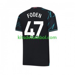 Camisola Manchester City Phil Foden 47 Homem Terceiro equipamento 2023-2024 Mangas Curtas