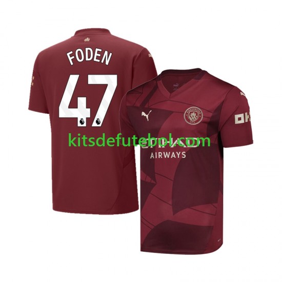 Camisola Manchester City Phil Foden 47 Homem Terceiro equipamento 2024-2025 Mangas Curtas