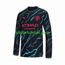 Camisola Manchester City Homem Terceiro equipamento 2023-2024 Mangas Compridas