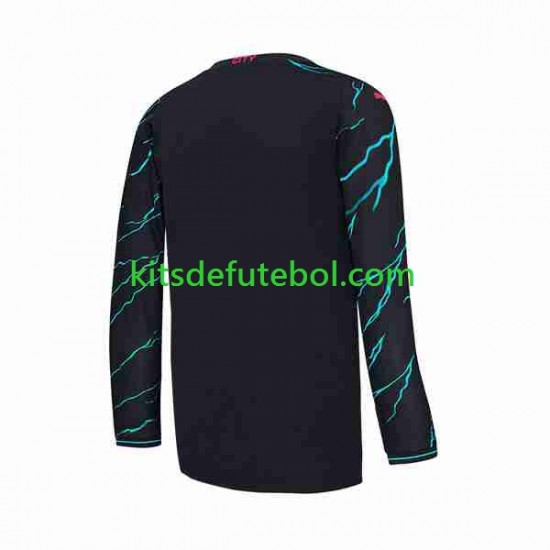 Camisola Manchester City Homem Terceiro equipamento 2023-2024 Mangas Compridas