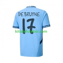 Camisola Manchester City UCL Font DE BRUYNE 17 Homem Equipamento principal 2024-2025 Mangas Curtas