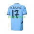 Camisola Manchester City UCL Font DE BRUYNE 17 Homem Equipamento principal 2024-2025 Mangas Curtas