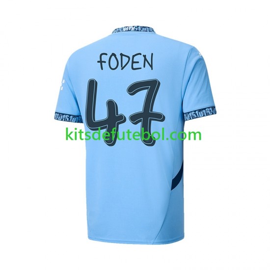 Camisola Manchester City UCL Font FODEN 47 Homem Equipamento principal 2024-2025 Mangas Curtas