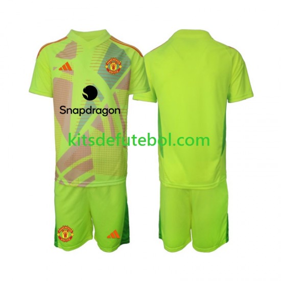 Camisola de Guarda-redes Manchester United Criança Equipamento alternativo 2024-2025 Mangas Curtas