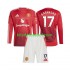 Camisola Manchester United Alejandro Garnacho 17 Criança Equipamento principal 2024-2025 Mangas Compridas