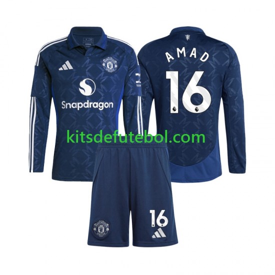Camisola Manchester United Amad 16 Criança Equipamento principal 2024-2025 Mangas Compridas