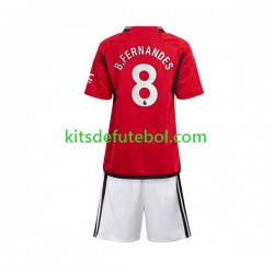 Camisola Manchester United B Fernandes 8 Criança Equipamento principal 2023-2024 Mangas Curtas