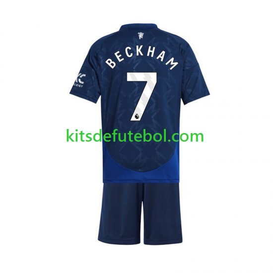 Camisola Manchester United Beckham 7 Criança Equipamento alternativo 2024-2025 Mangas Curtas