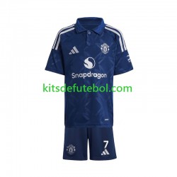 Camisola Manchester United Beckham 7 Criança Equipamento alternativo 2024-2025 Mangas Curtas