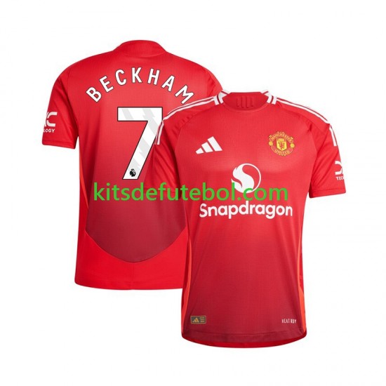 Camisola Manchester United Beckham 7 Homem Equipamento principal 2024-2025 Mangas Curtas