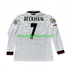 Camisola Retrô Manchester United Beckham 7 - Homem Equipamento alternativo 1998 1999 Mangas Compridas