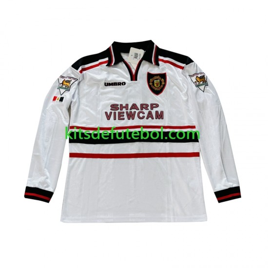 Camisola Retrô Manchester United Beckham 7 - Homem Equipamento alternativo 1998 1999 Mangas Compridas