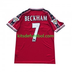 Camisola Retrô Manchester United Beckham 7 - Homem Equipamento principal 1998 1999 Mangas Curtas