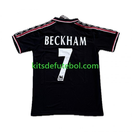 Camisola Retrô Manchester United Beckham 7 - Homem Terceiro equipamento 1998 1999 Mangas Curtas