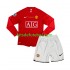 Camisola Retrô Manchester United Champion League Criança Equipamento principal 2007 Mangas Compridas