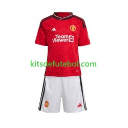 Camisola Manchester United Criança Equipamento principal 2023-2024 Mangas Curtas