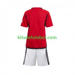 Camisola Manchester United Criança Equipamento principal 2023-2024 Mangas Curtas