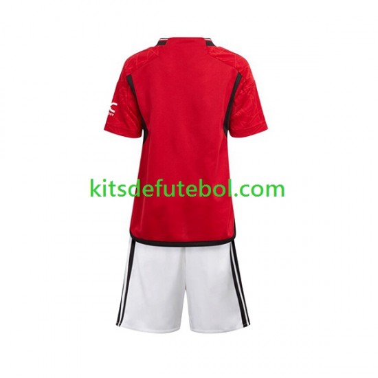 Camisola Manchester United Criança Equipamento principal 2023-2024 Mangas Curtas
