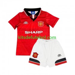 Camisola Retrô Manchester United Criança Equipamento principal 1994 Mangas Curtas