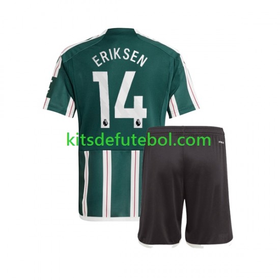 Camisola Manchester United Christian Eriksen 14 Criança Equipamento alternativo 2023-2024 Mangas Curtas