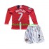 Camisola Retrô Manchester United Cristiano Ronaldo 7 Champion League Criança Equipamento principal 2007 Mangas Compridas