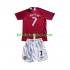 Camisola Retrô Manchester United Cristiano Ronaldo 7 Champion League Criança Equipamento principal 2007 Mangas Curtas