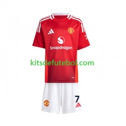 Camisola Manchester United Cristiano Ronaldo 7 Criança Equipamento principal 2024-2025 Mangas Curtas