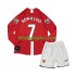 Camisola Retrô Manchester United Cristiano Ronaldo 7 Criança Equipamento principal 2007 Mangas Compridas