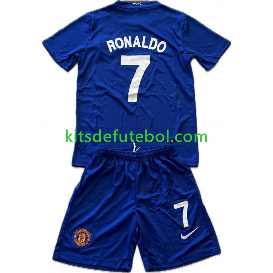 Camisola Retrô Manchester United Cristiano Ronaldo 7 - Criança Terceiro equipamento 2008 2009 Mangas Curtas