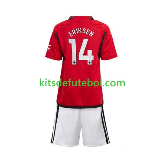 Camisola Manchester United Eriksen 14 Criança Equipamento principal 2023-2024 Mangas Curtas