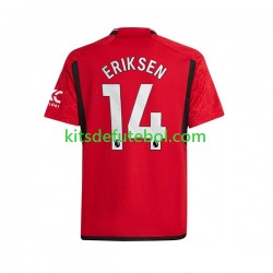 Camisola Manchester United Eriksen 14 Homem Equipamento principal 2023-2024 Mangas Curtas